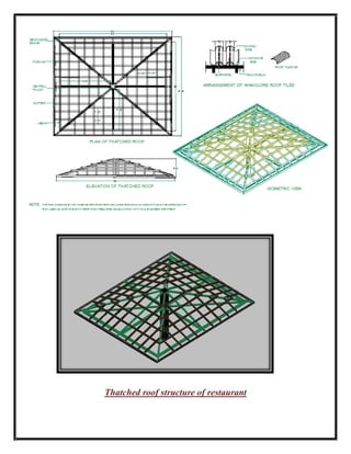 Thatched roof structure of restaurant
 
