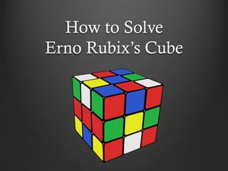 How to Solve
Erno Rubix’s Cube
 