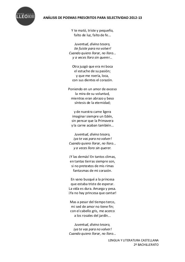 Poema De Primavera En Catala Rubén Dario. canción de otoño en primavera