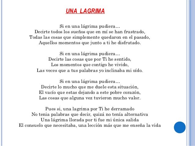 Poesia Una Lagrima De Eduardo Figueroa Castillo