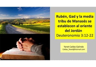 Rubén, Gad y la media tribu de Manasés se establecen al oriente del Jordán