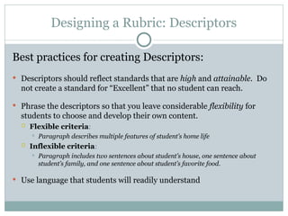 Student Descriptors rubric.ppt by Haji Shams udin Pandrani GCEE Kalat | PPT