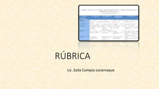 RÚBRICA
Lic. Zoila Campos Lecarnaque
 