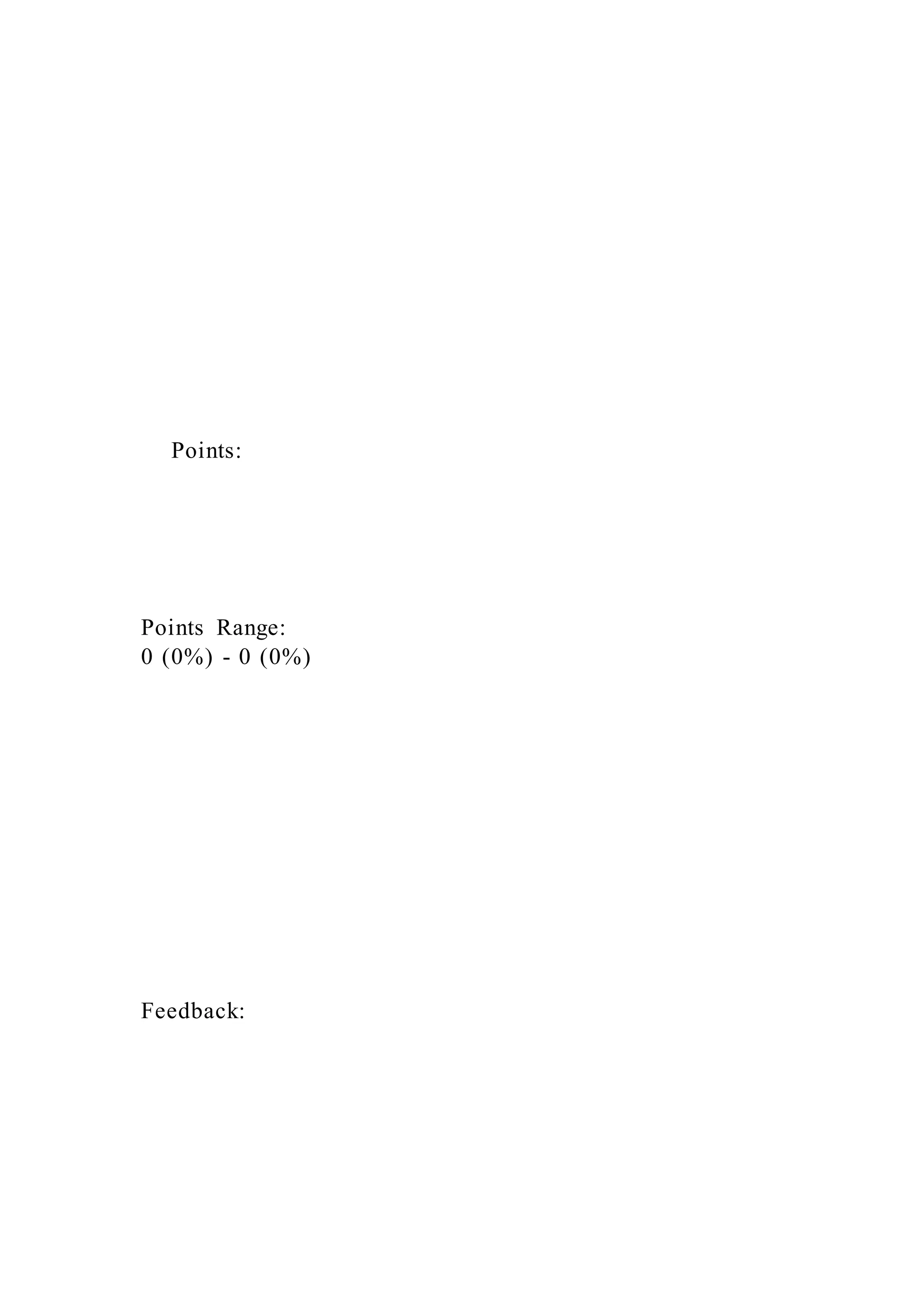 Points:
Points Range:
0 (0%) - 0 (0%)
Feedback:
 