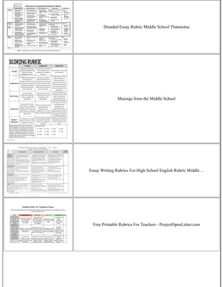 Rubric For Essay Writing For Middle School | PDF
