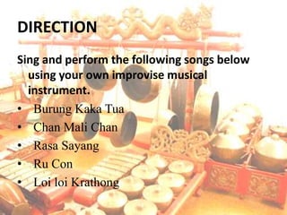 Rubrics for singing and using improvise instruments of southeast asian ...
