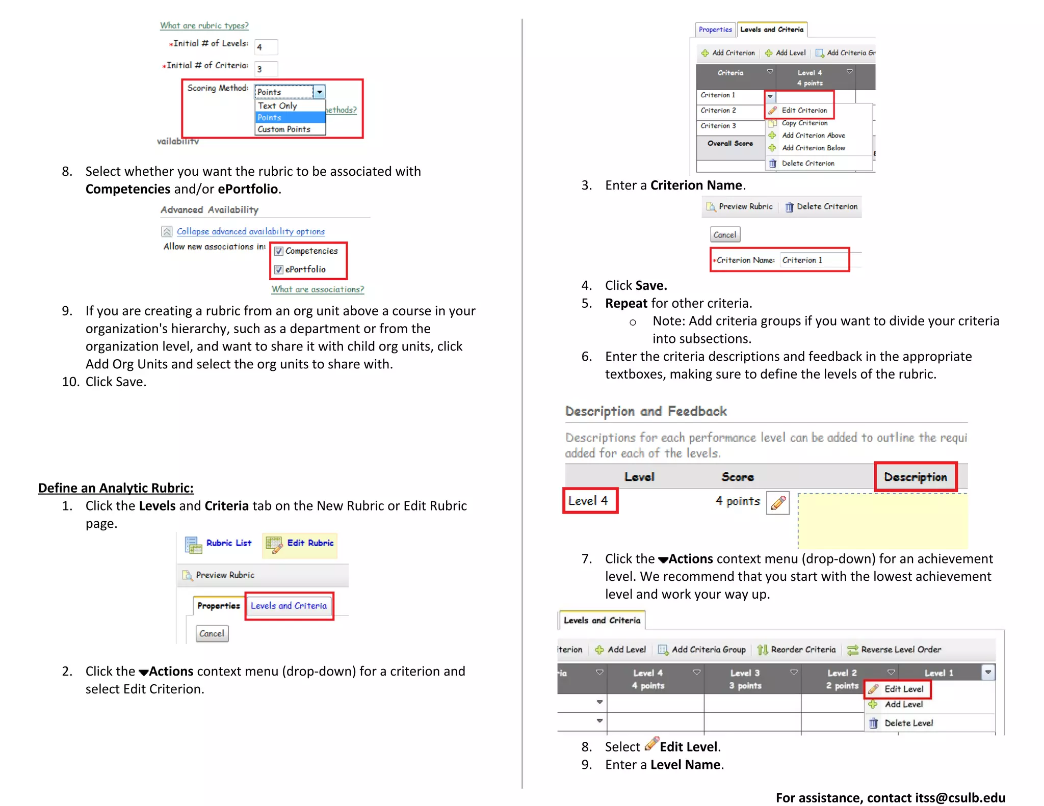 D2L Rubrics Guidelines | PPT