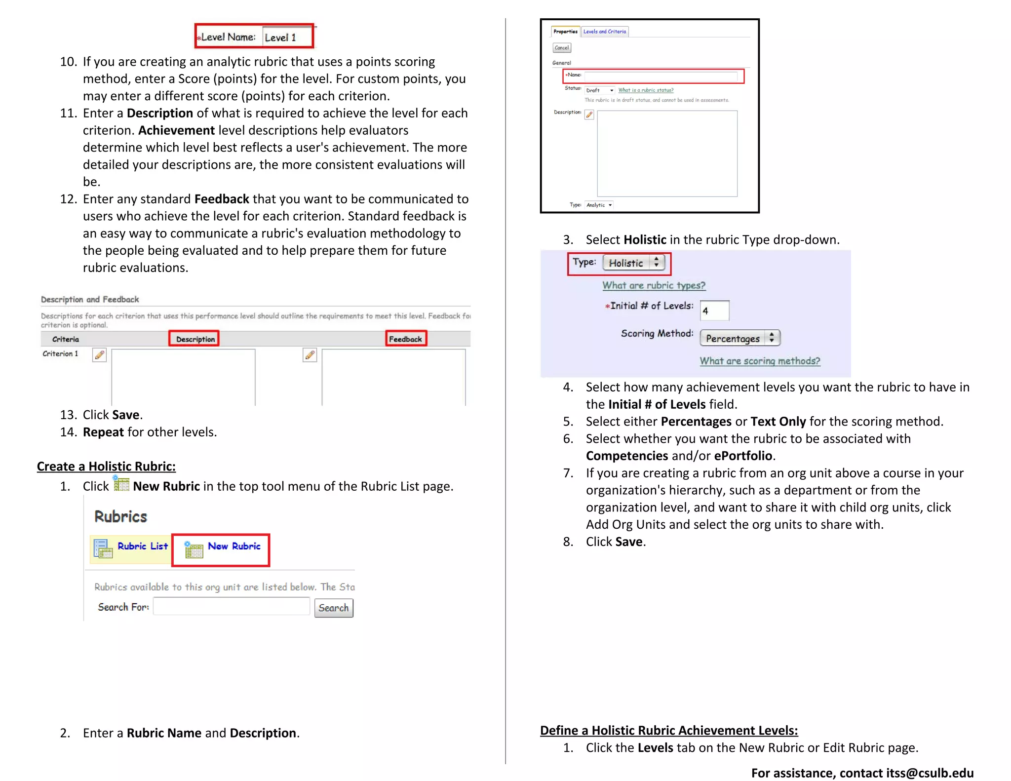 D2L Rubrics Guidelines | PPT