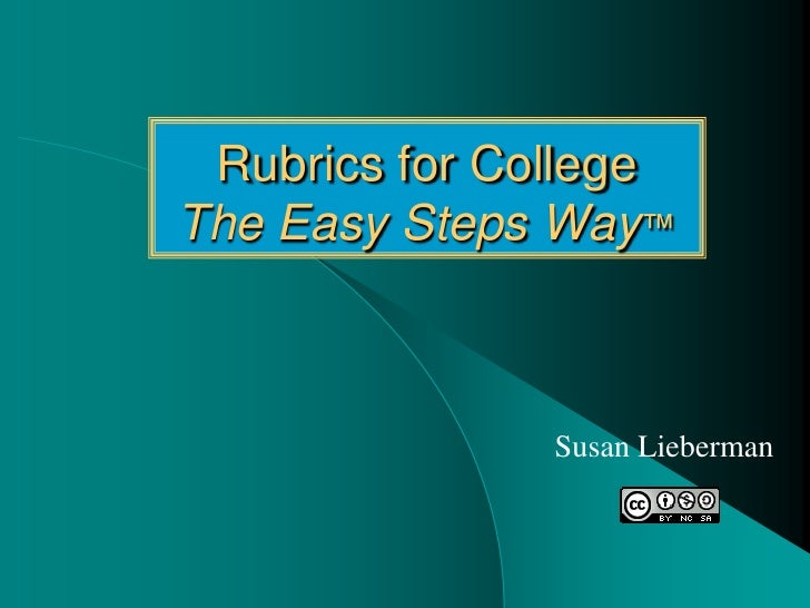 rubrics presentation presentation rubrics college