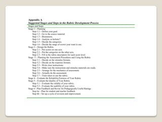 Personal Development Rubrics Developing Rubrics for Language Assessment with Dr. JD Brown | PDF