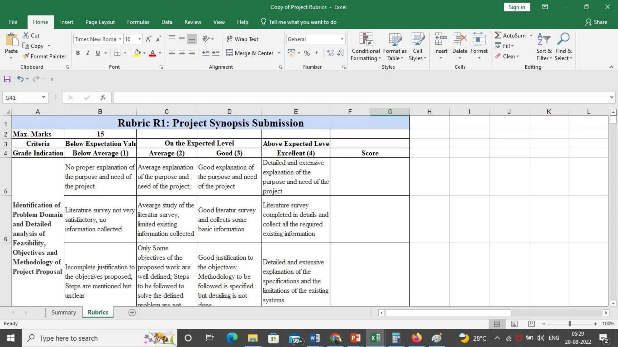 Rubrics for Projects (Gulzar Group of
Institutions)
Link
 