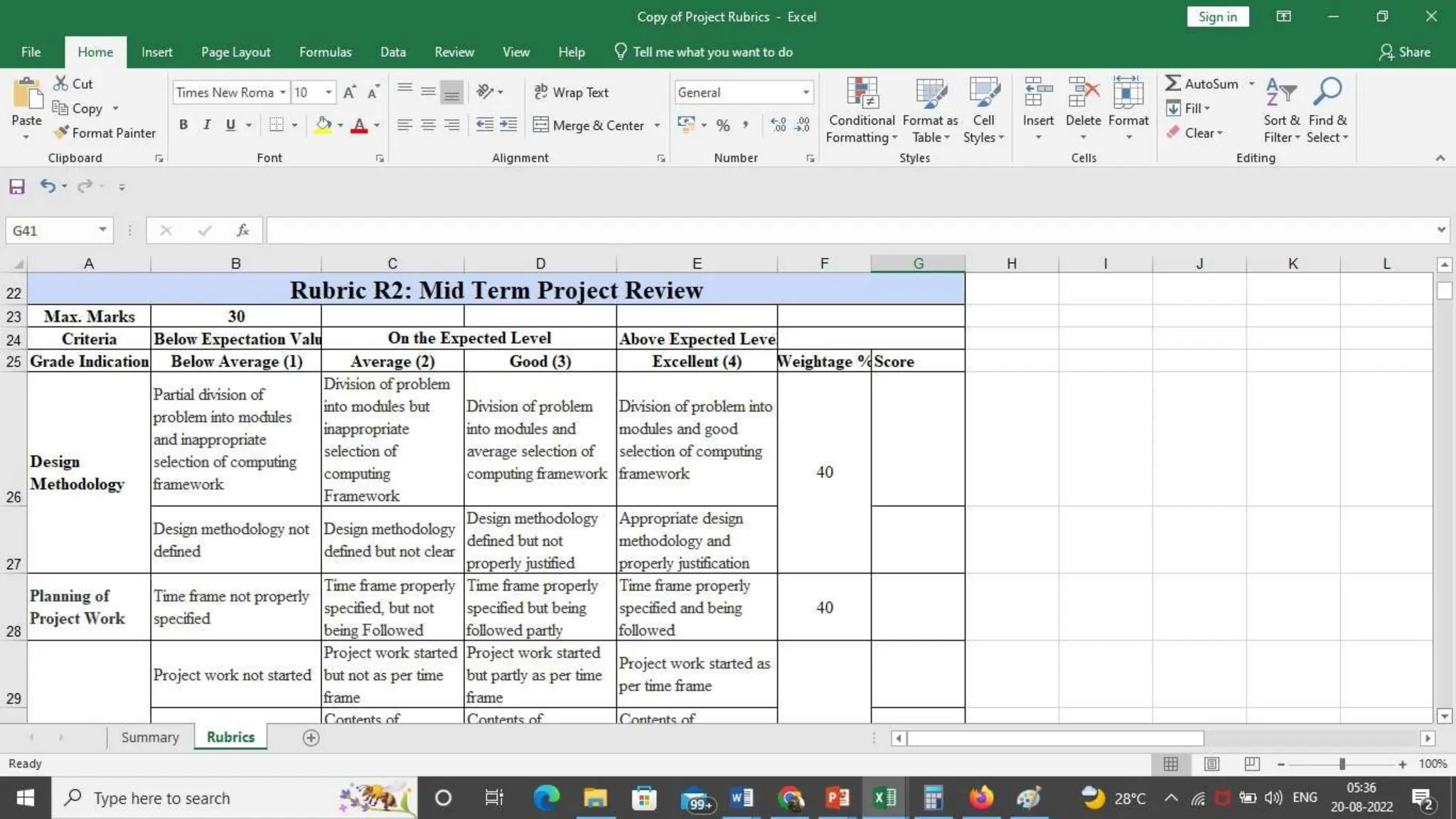 Rubrics for Projects (Gulzar Group of
Institutions)
Link
 