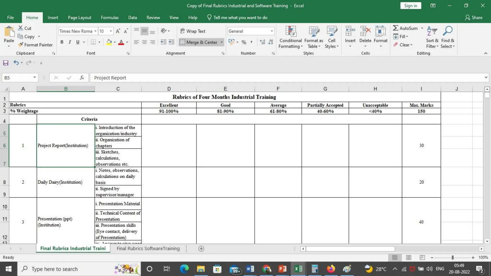 Rubrics for Projects (Gulzar Group of
Institutions)
Link
 