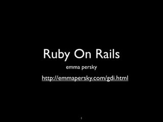 GDI Ruby on Rails Class 2