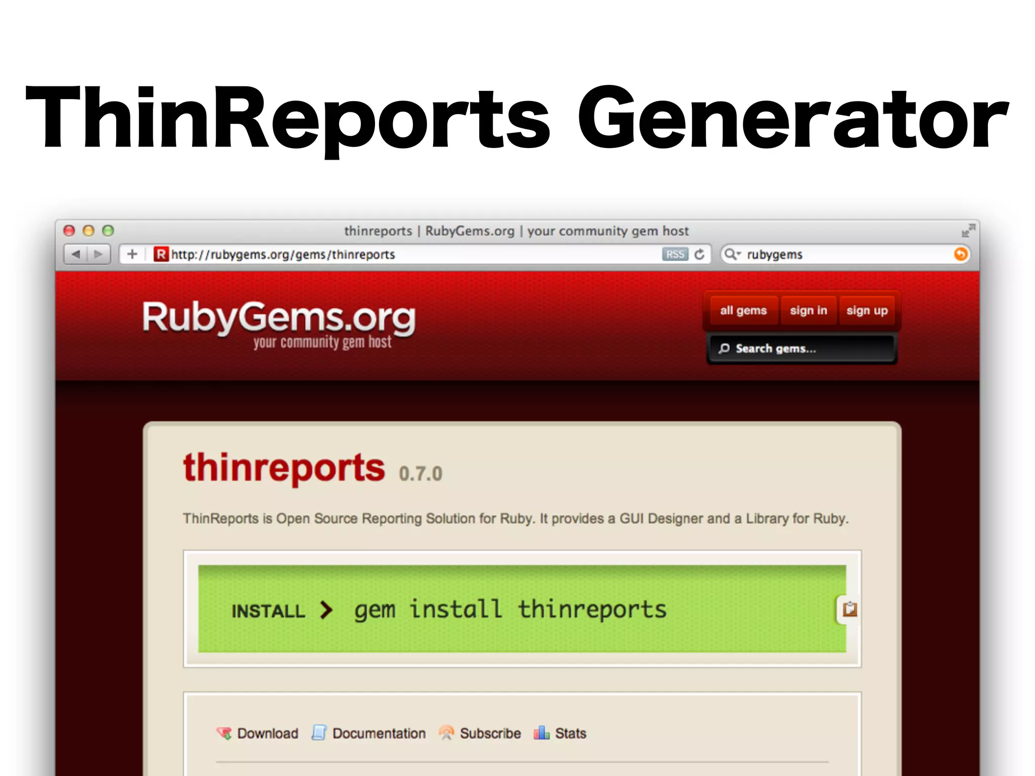 ThinReports Generator
 
