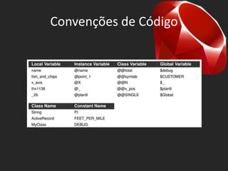 Convenções de Código
 