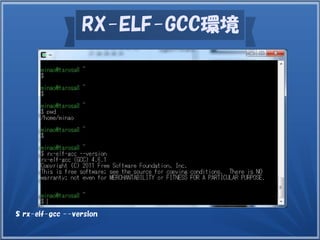 RX-ELF-GCC環境
$ rx-elf-gcc --version
 