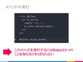 includeとprepend
include ・・・インクルードしたクラスの上に挿入される
prepend・・・インクルードしたクラスの下に挿入される
 