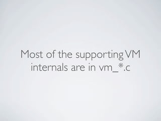 Most of the supporting VM
internals are in vm_*.c

 