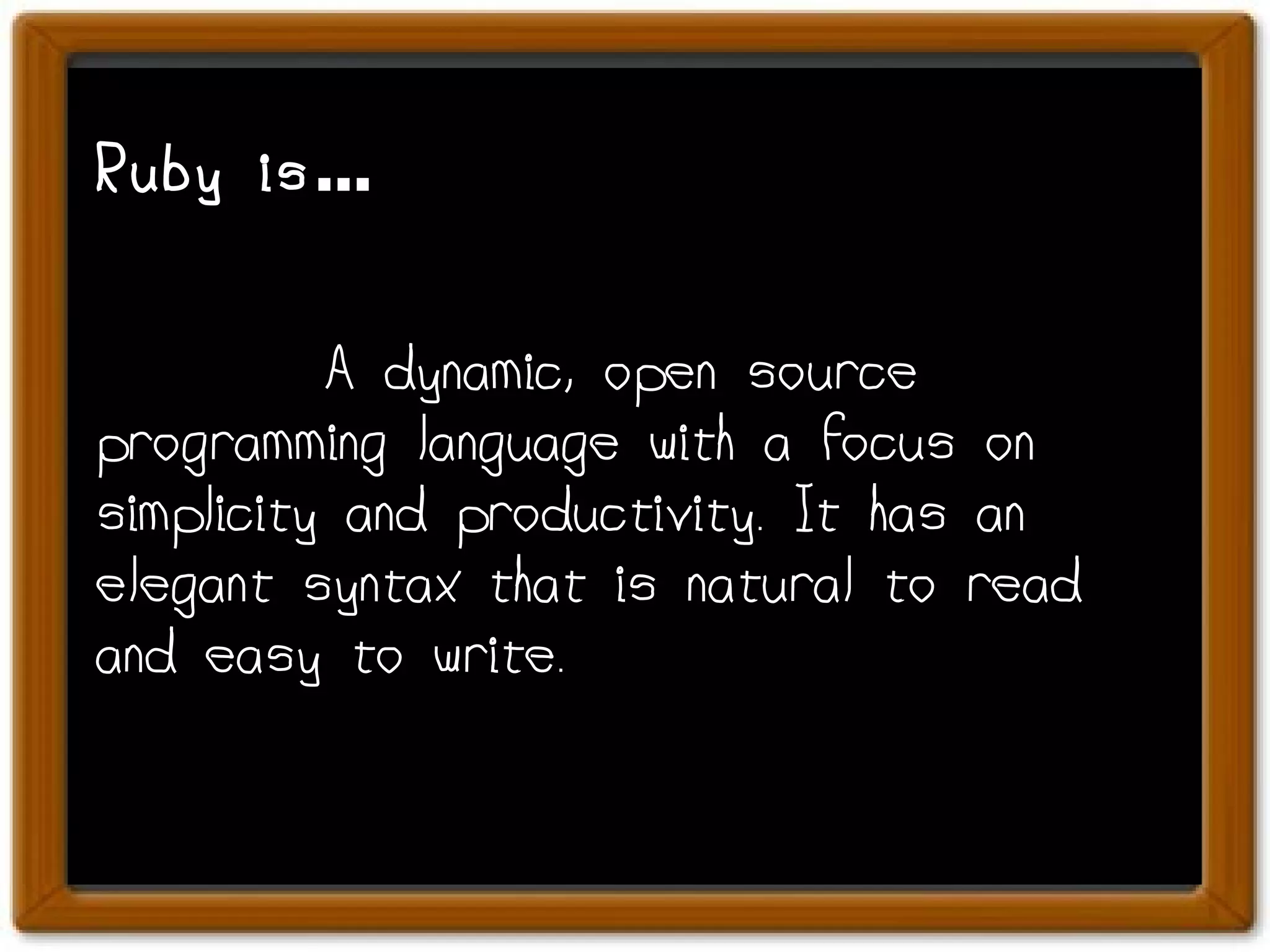 Ruby An Introduction