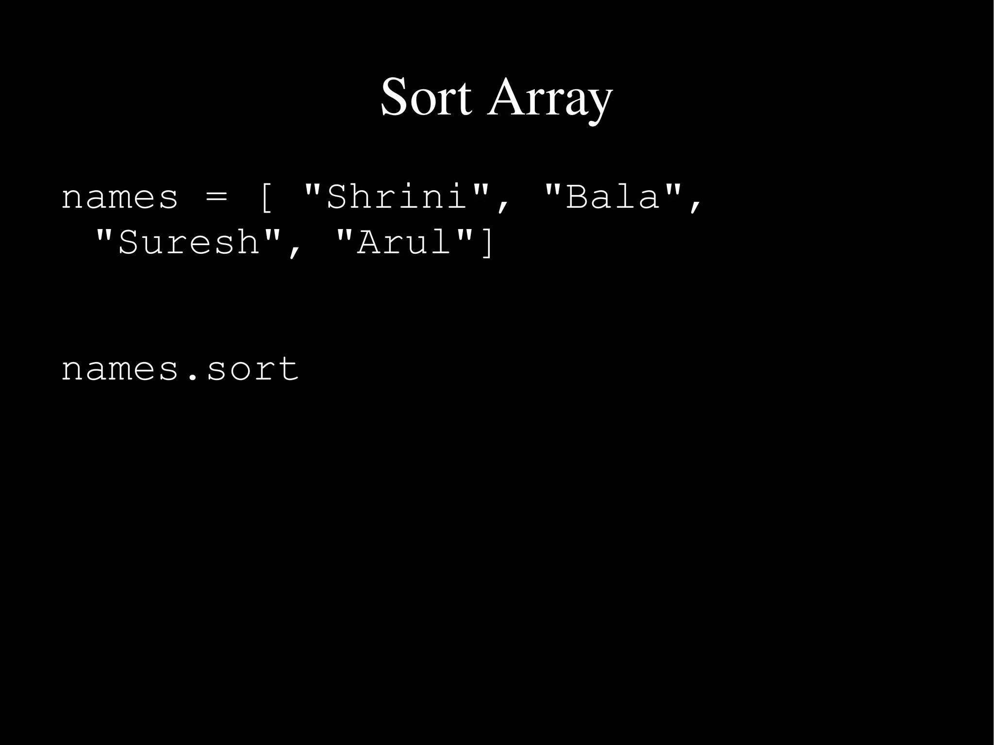 Ruby An Introduction