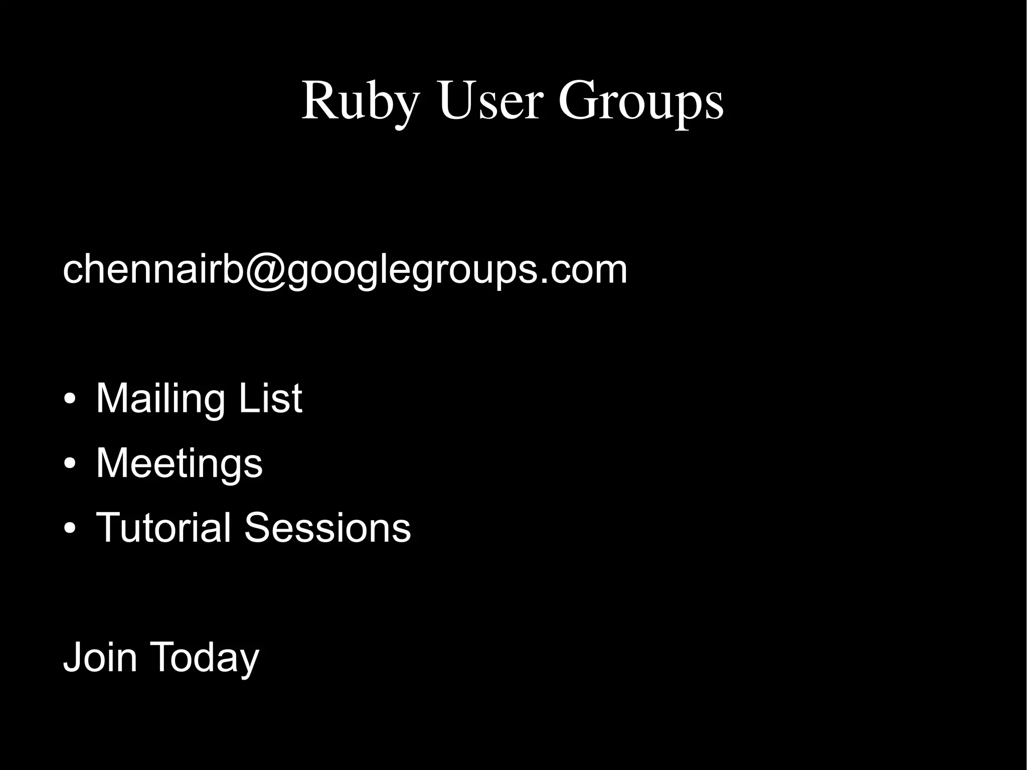 Ruby An Introduction
