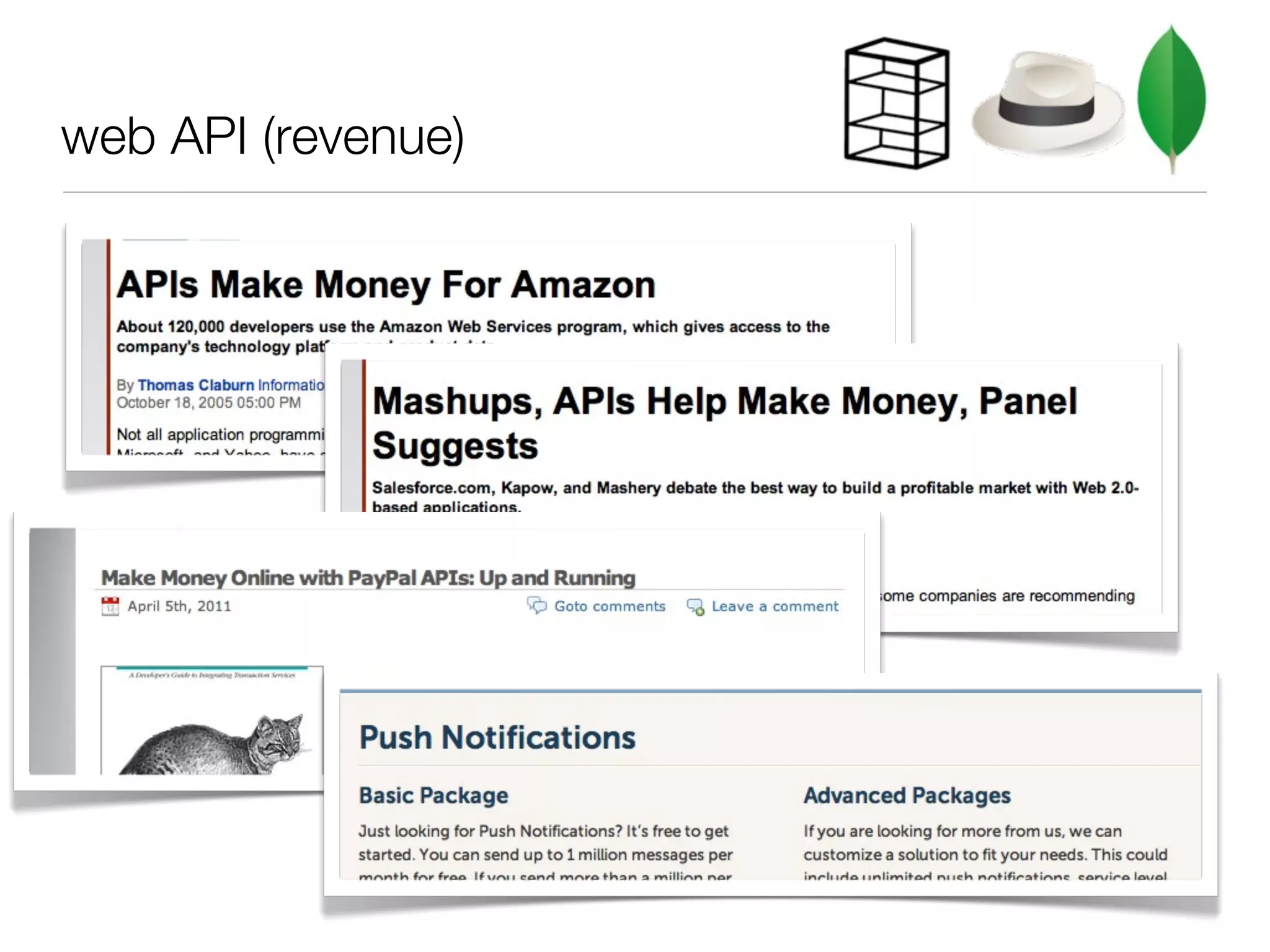 web API (revenue)
 