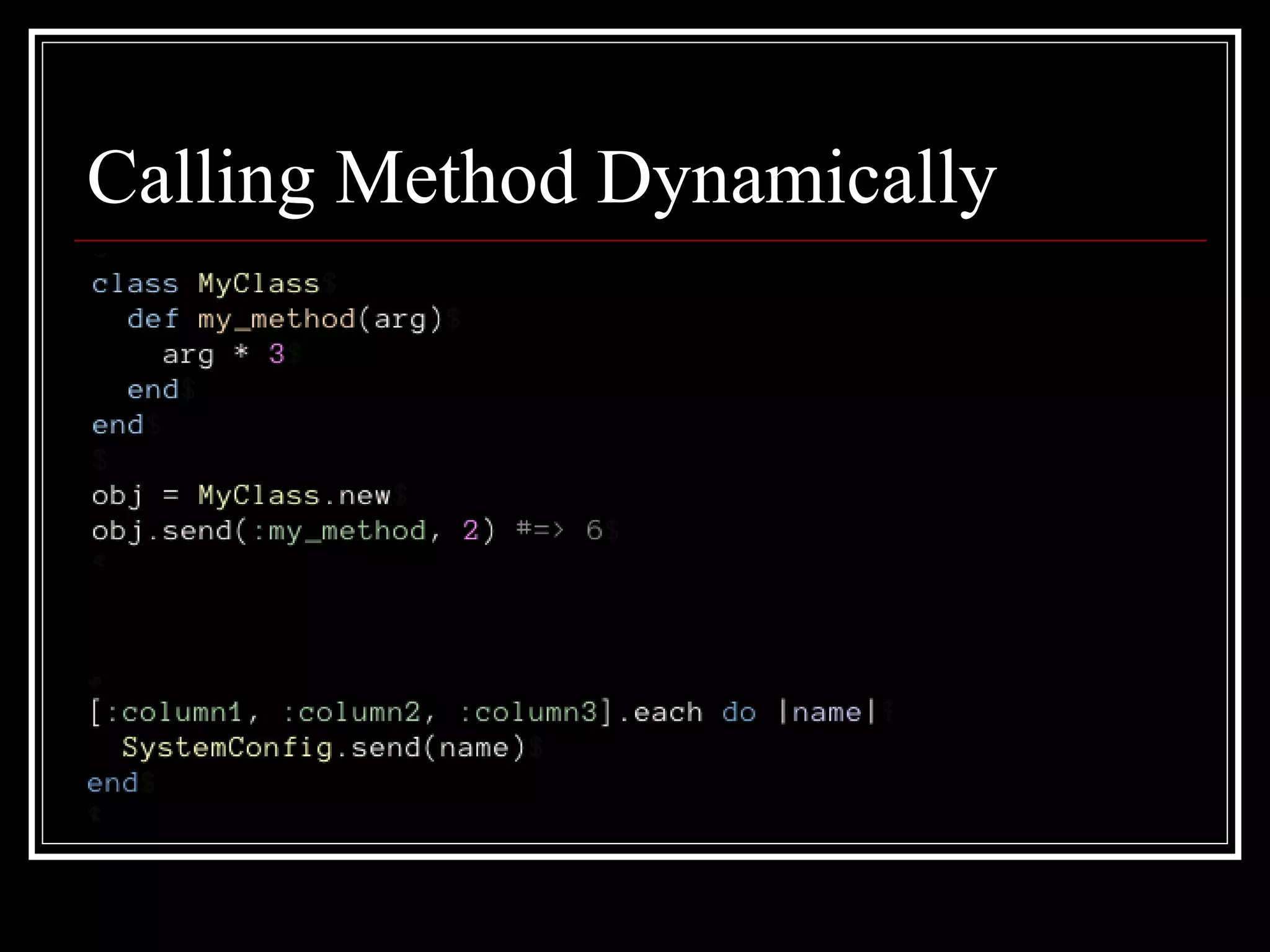 Calling Method Dynamically 