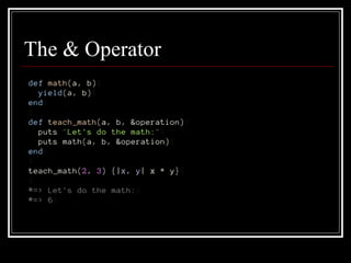The & Operator 
