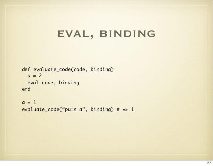 Eval Binding Def Evaluate Code Code Binding