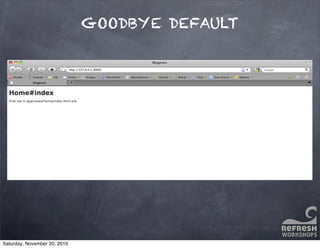 GOODBYE DEFAULT
Saturday, November 20, 2010
 