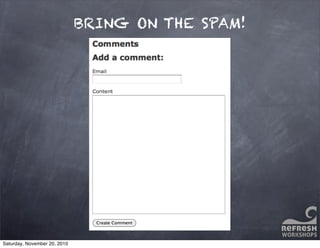 BRING ON THE SPAM!
Saturday, November 20, 2010
 