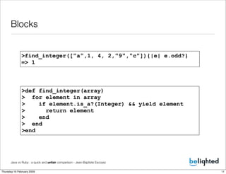 Ruby vs Java | PPT