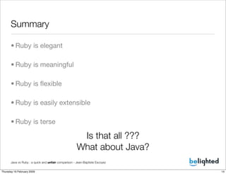 Ruby vs Java | PPT