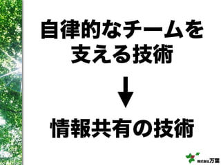 株式会社万葉
自律的なチームを
支える技術
!
!
情報共有の技術
 