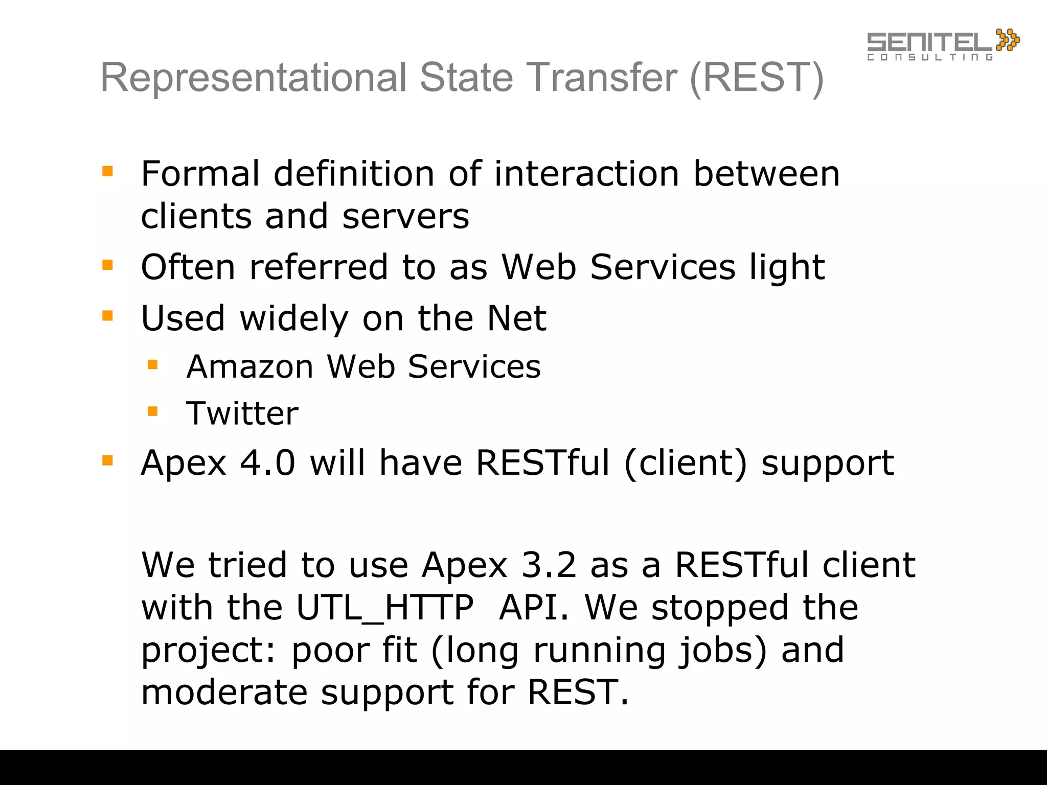 Rails, how and when to use We use as a supplement, not instead of To create good applications with Rails, you need to work with it every day Use under these conditions: Create RESTful services When you need support of multiple data sources (Oracle and MySQL) When your command line scripts suite is becoming a nightmare 