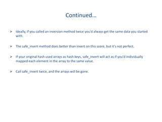 Ruby's Arrays and Hashes with examples