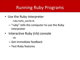 Ruby basics | PPTX