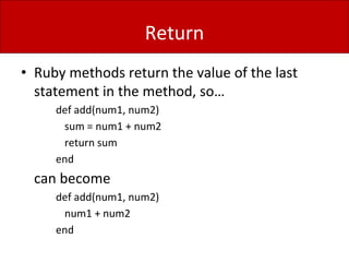 Ruby basics | PPTX