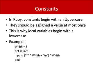 Ruby basics | PPTX