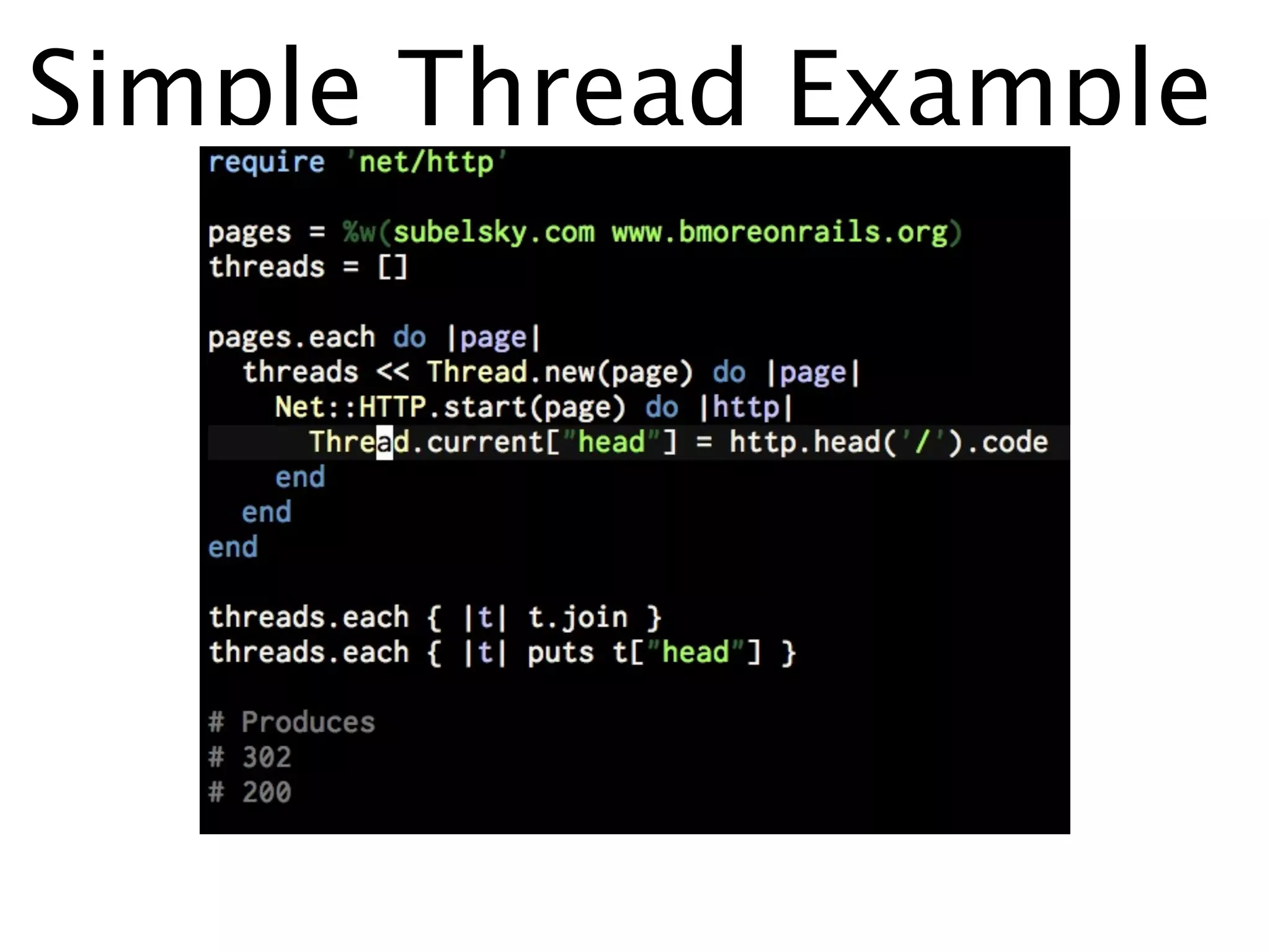 Simple Thread Example
 