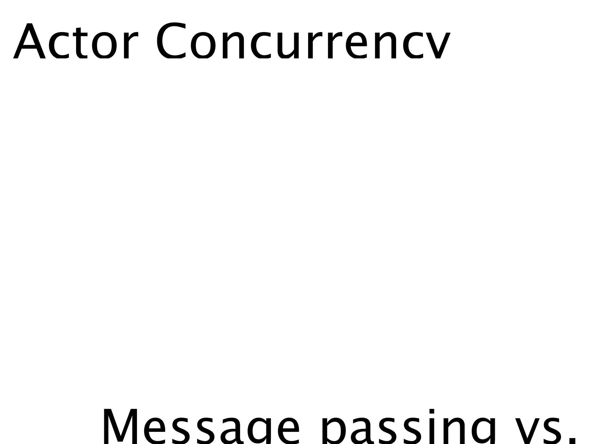 Actor Concurrency




   Message passing vs.
 