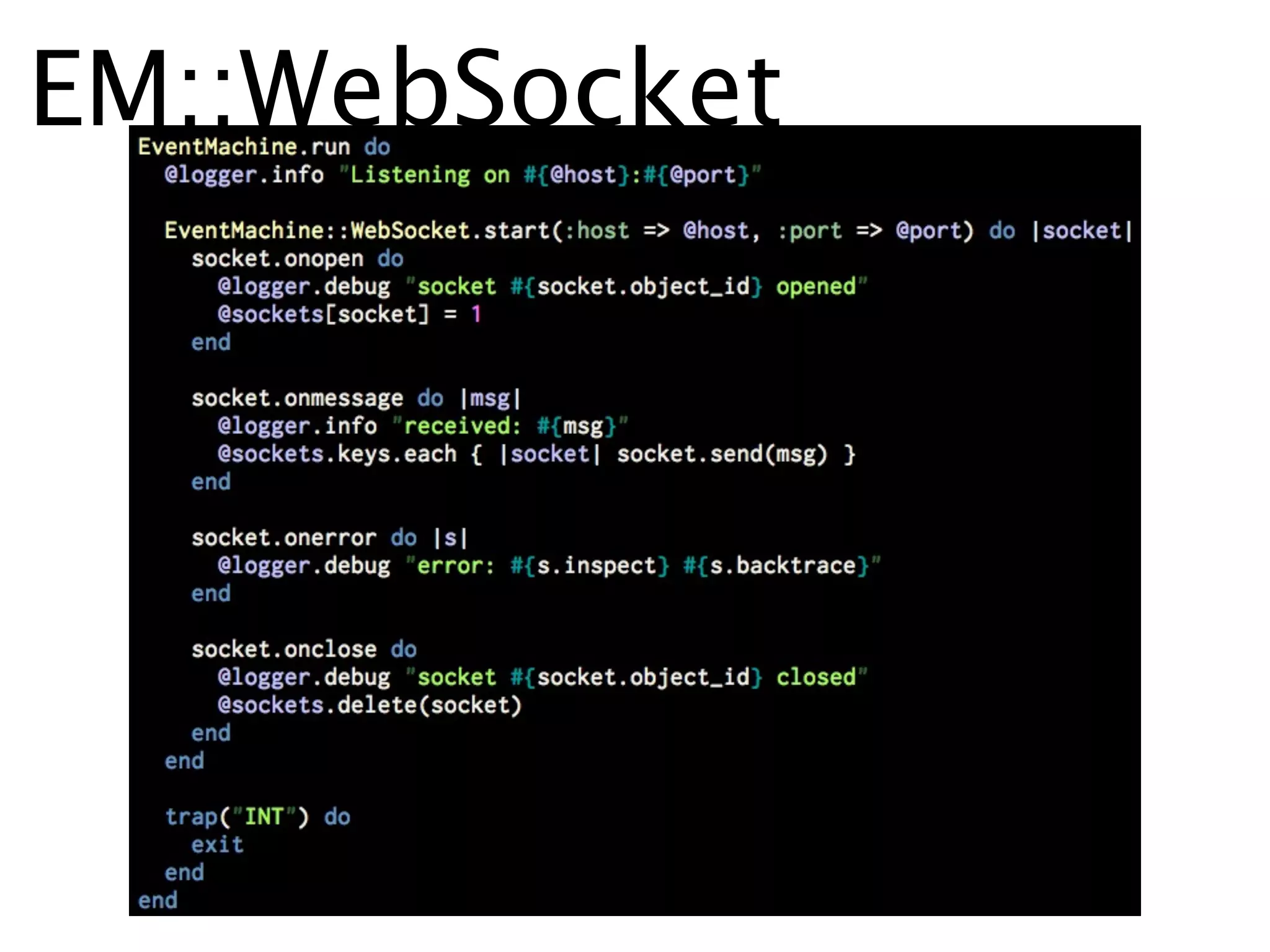 EM::WebSocket
 