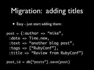 MongoDB at RubyConf