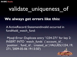 ruby on rails pitfalls