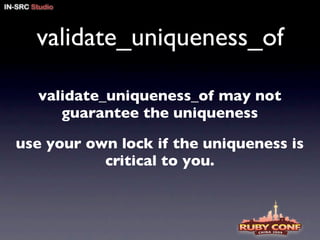 ruby on rails pitfalls