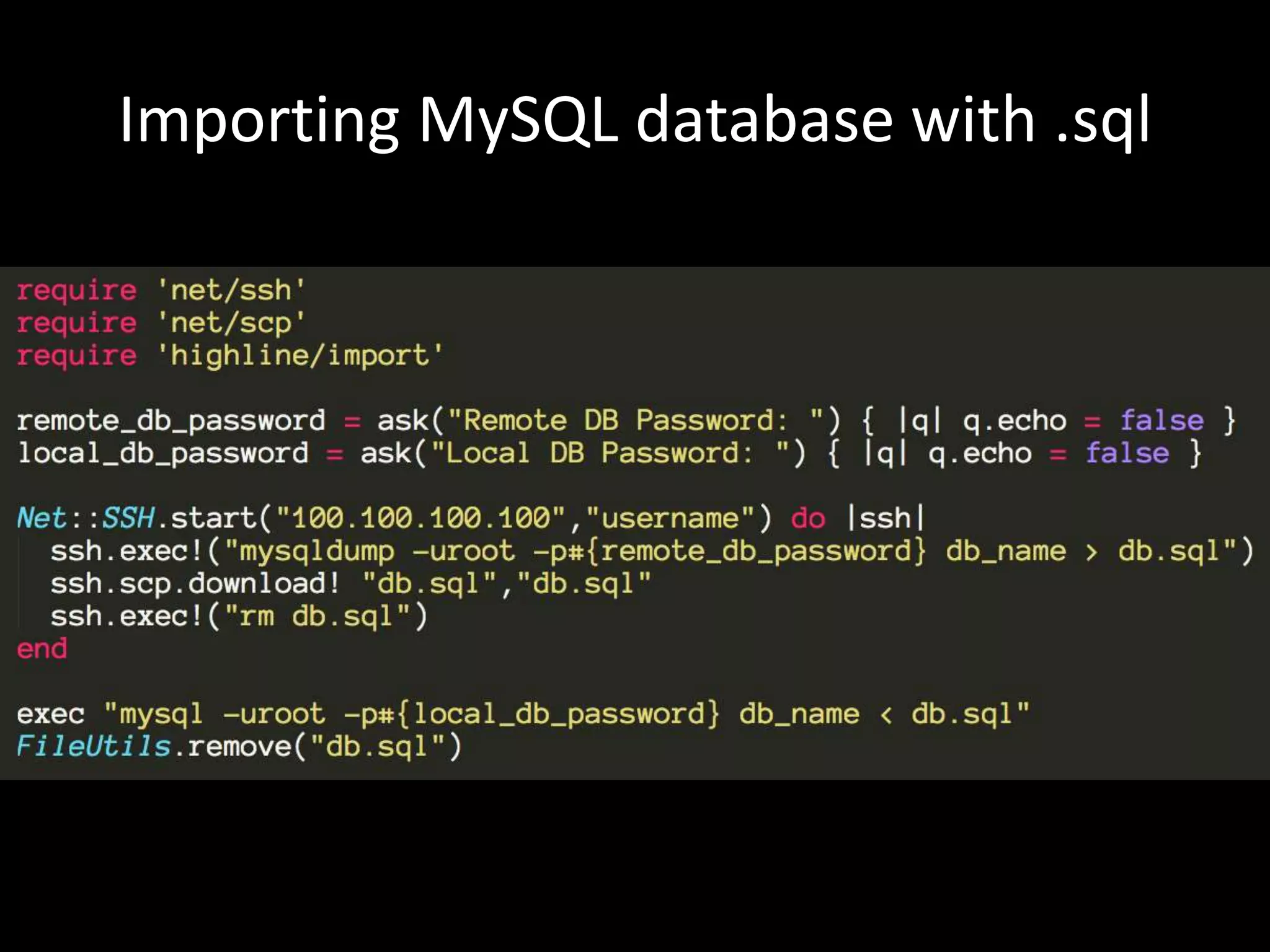 Importing MySQL database with .sql 