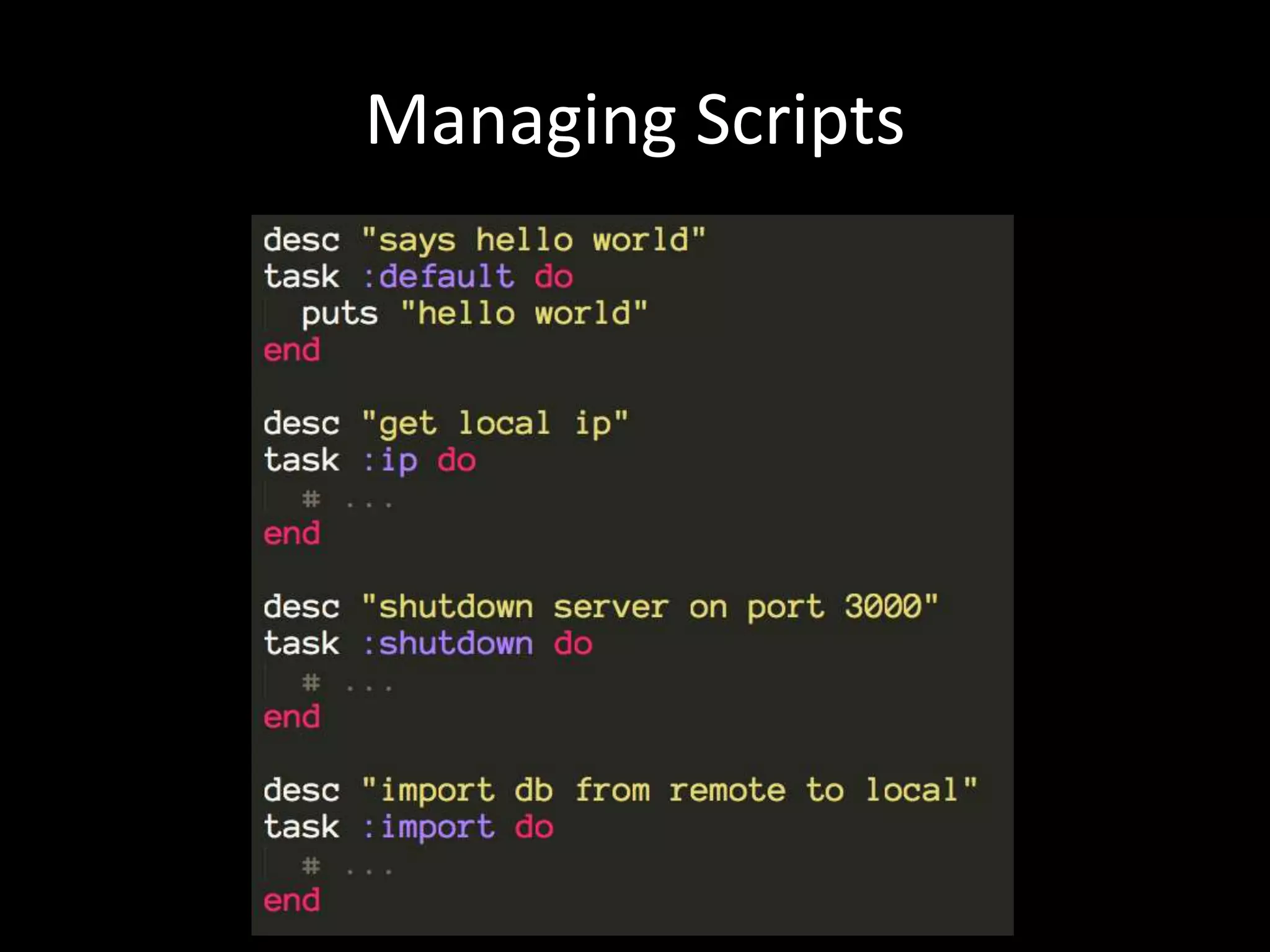 Managing Scripts 