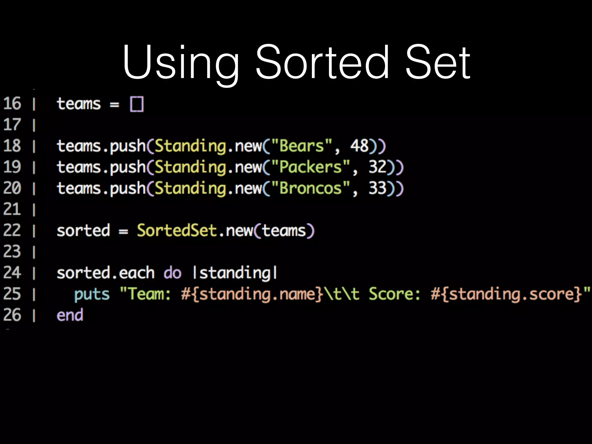 Using Sorted Set