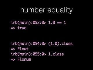 number equality
 